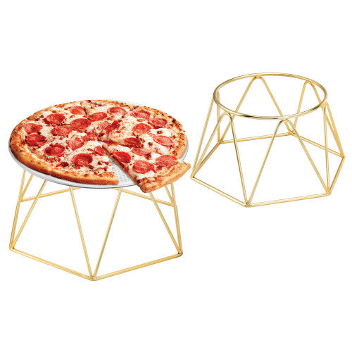 Modern Brass Plated Pizza Riser, Set of 2-MyGift