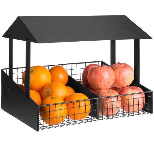 Black Metal Fruit Stand Style Produce Basket - MyGift