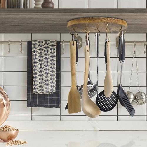 Under the Utensil Hanger, Burnt Brown Wood MyGift