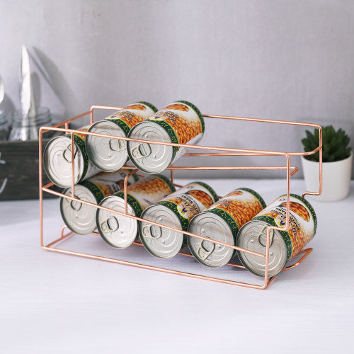 Modern Copper Tone Metal Wire Can Holder Rack-MyGift