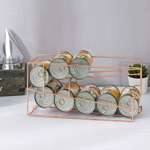 Modern Copper Tone Metal Wire Can Holder Rack-MyGift