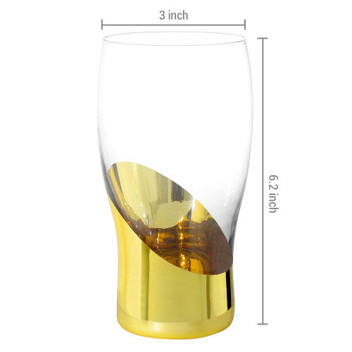 Brass Tone Pint Size Beer Glasses, Set of 4-MyGift