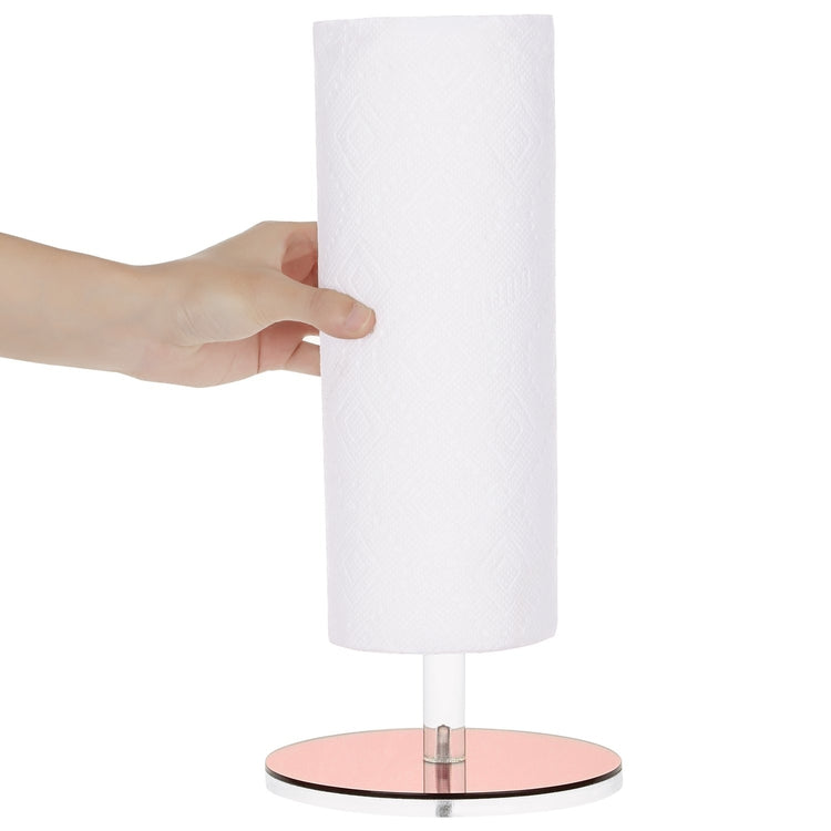 Premium Clear Acrylic & Copper Paper Towel Holder-MyGift