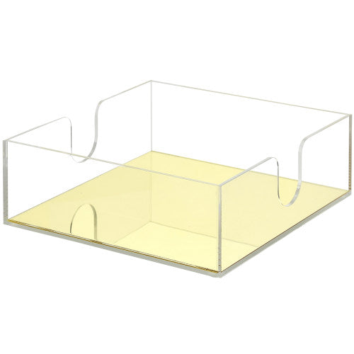 Premium Clear Acrylic Napkin Holder w/ Brass Tone Base-MyGift