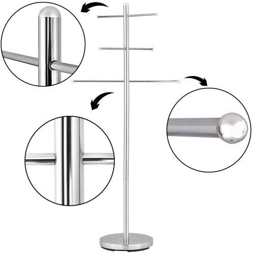 Luxury Chrome-Plated Metal Freestanding Pool & Spa Towel Tree - MyGift