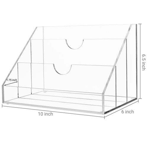 Clear Acrylic Mail Sorter & Desktop Organizer-MyGift