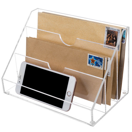 Clear Acrylic Mail Sorter & Desktop Organizer-MyGift