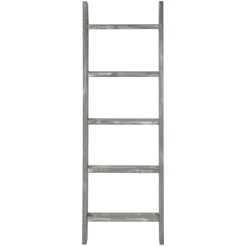 Ladder-Style Blanket Rack, Gray Wood Finish-MyGift