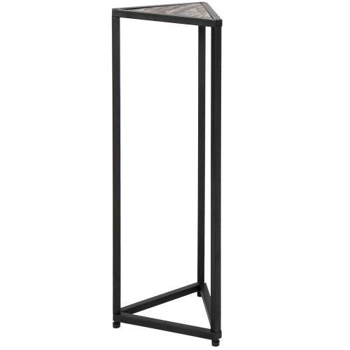 Triangular Torched Wood & Black Metal Stand, 36-inch - MyGift