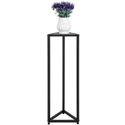 Triangular Torched Wood & Black Metal Stand, 36-inch - MyGift