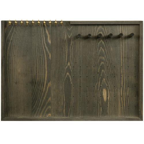 Vintage Gray Wood Jewelry Wall Organizer - MyGift