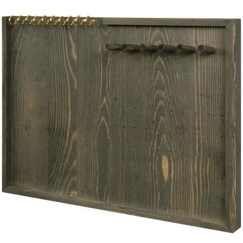 Vintage Gray Wood Jewelry Wall Organizer - MyGift