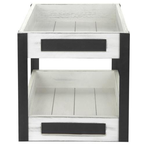 White Wood Desktop Tray with Chalkboard Labels - MyGift