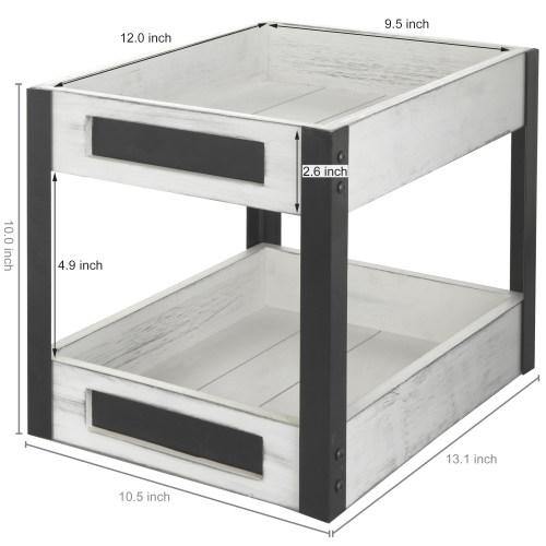 White Wood Desktop Tray with Chalkboard Labels - MyGift