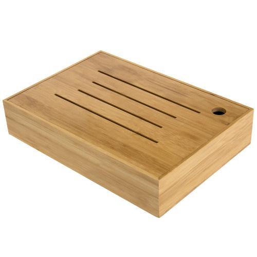 Natural Beige Bamboo Tea Box/Serving Platter - MyGift