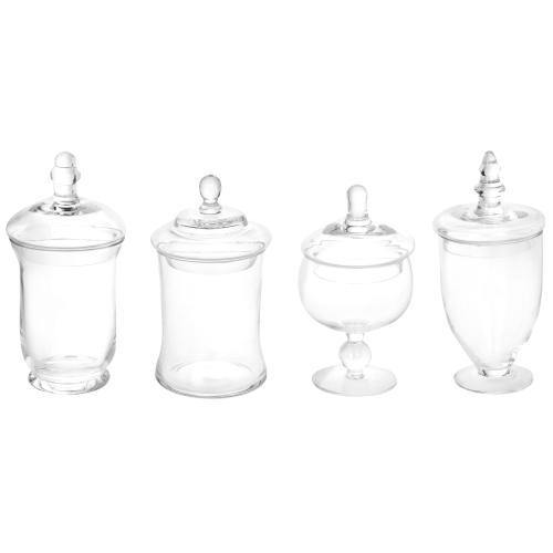 Small Clear Glass Apothecary Jars, Set of 4 - MyGift