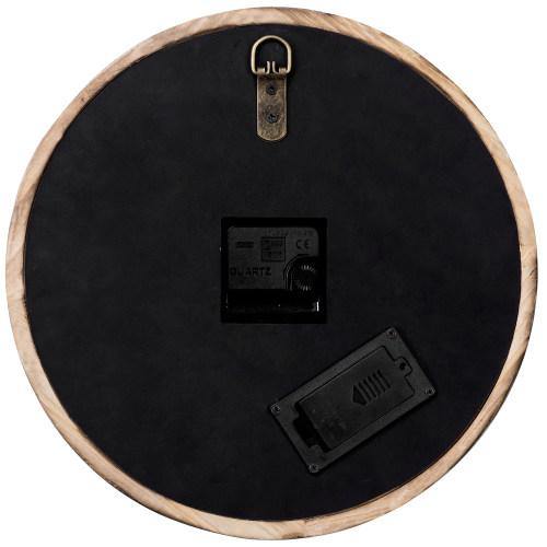 Burnt Wood & Brass Tone Wall Clock with Exposed Mechanical Gears - MyGift