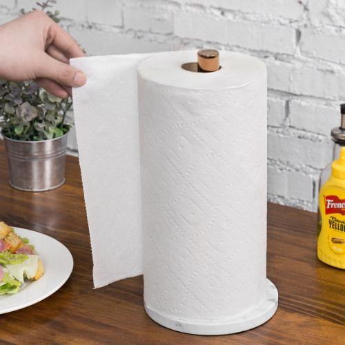 White Marble & Brass Plated Metal Paper Towel Holder - MyGift