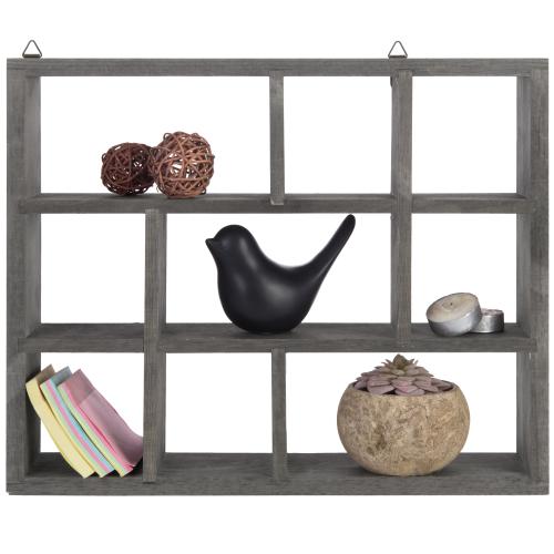 Gray Wood Shadow Box Display Shelf-MyGift