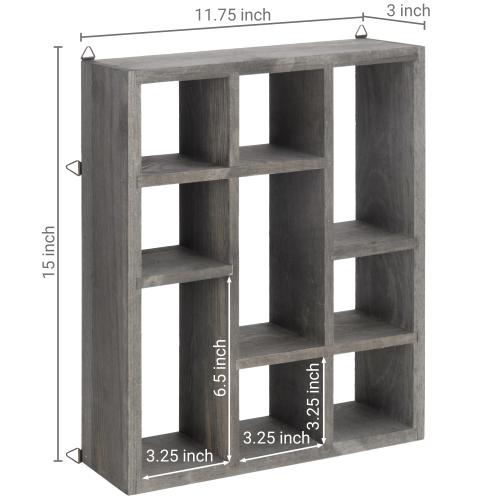 Gray Wood Shadow Box Display Shelf-MyGift