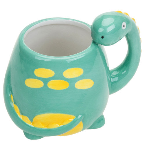 Brontosaurus Dinosaur Ceramic Coffee Mug, Turquoise-MyGift