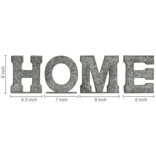 Galvanized Silver Metal Cutout Letters Sign HOME - MyGift
