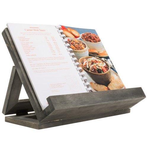 Vintage Gray Wood Folding Cookbook Stand-MyGift