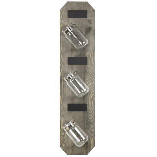 Gray Wood Mason Jar Indoor Planter Garden w/ Chalkboard Labels - MyGift
