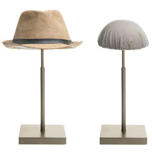 Adjustable Bronze-Tone Hat Rack w/ Fabric, Set of 2-MyGift