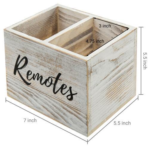 Shabby Whitewashed Wood Remote Control Organizer - MyGift
