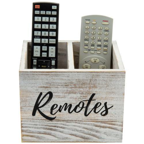 Shabby Whitewashed Wood Remote Control Organizer - MyGift