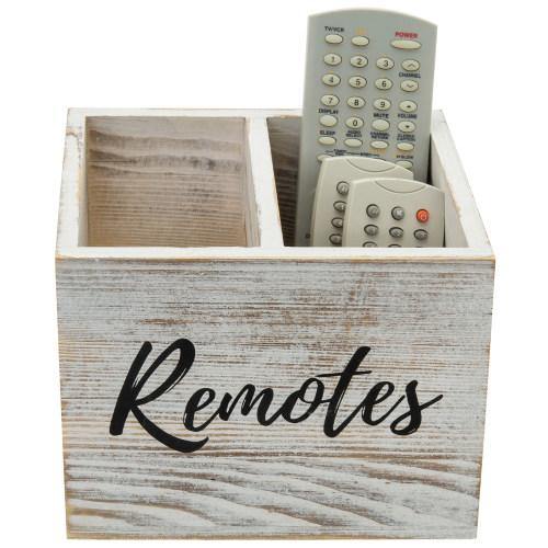Shabby Whitewashed Wood Remote Control Organizer - MyGift