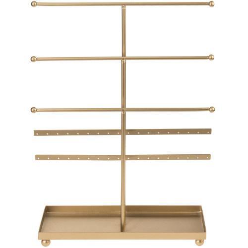 Gold Metal Jewelry Tower Rack with Ring Tray, Cactus-Shaped Jewelry St –  MyGift