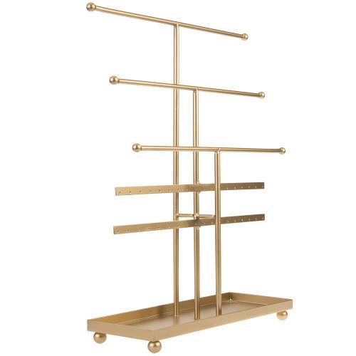 Gold Metal Jewelry Holder and Organizer with Ring Tray – MyGift