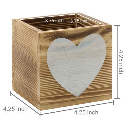 "I Love You" Design Burnt Solid Wood Flower Pots - MyGift