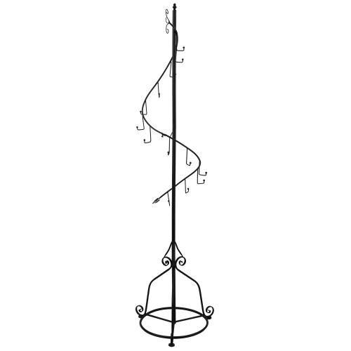 Elegant Black Metal 14 Hook Spiral Coat Hanger - MyGift