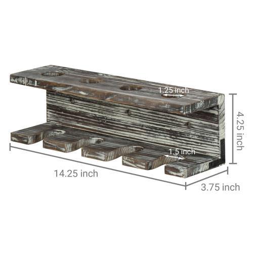 Torched Wood Baseball Bat and Ball Storage Shelf, Set of 2 - MyGift