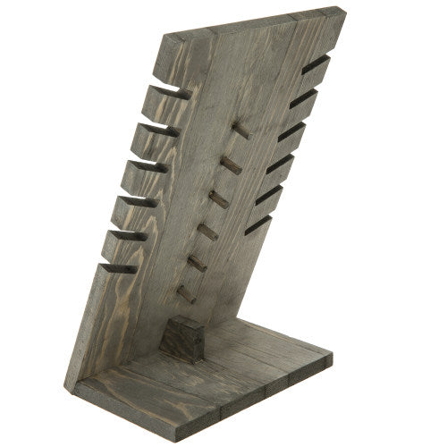 Vintage Gray Wood Plank Necklace Display-MyGift