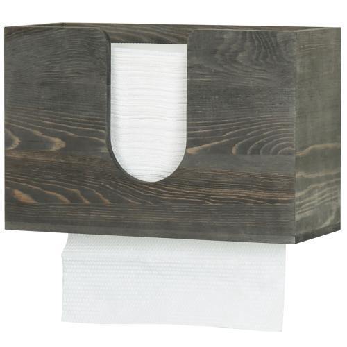 Dark Gray Solid Wood Paper Towel Dispenser - MyGift