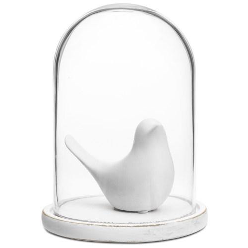 Clear Glass Cloche with White Wood Base - MyGift