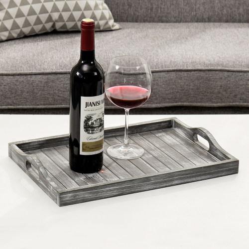 Rustic Gray Whitewashed Wood Serving Tray - MyGift