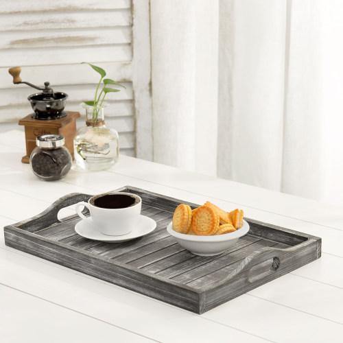 Rustic Gray Whitewashed Wood Serving Tray - MyGift