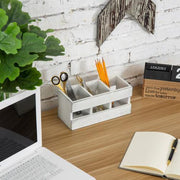 Vintage White Wood Pen & Pencil Holder - MyGift