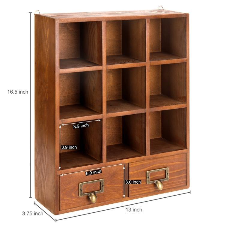 Freestanding Wooden Shadow Box w/ 2 Drawers - MyGift