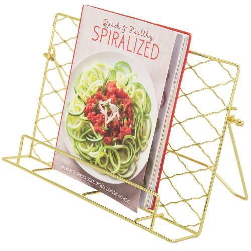 Brass Tone Metal Wire Cookbook/Tablet Stand - MyGift