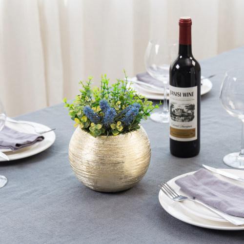 Round Gold-Tone Ceramic Vase - MyGift