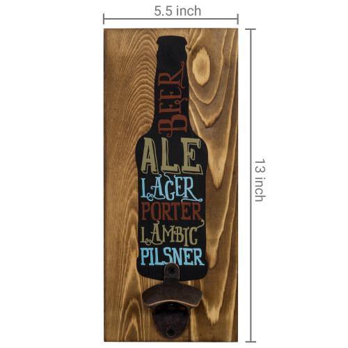 Wall Mounted Wood Beer Plaque with Bottle Opener - MyGift
