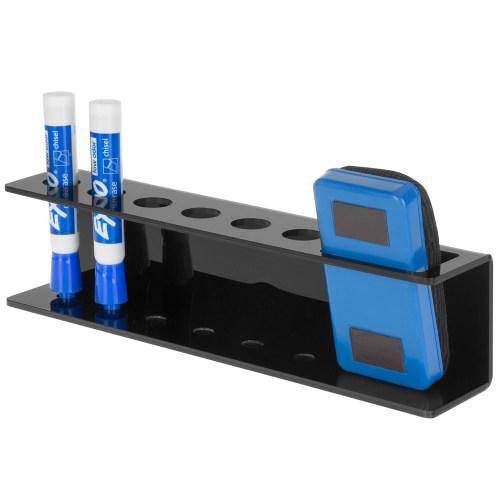 6 Slot Black Acrylic Magnetic Dry Erase Marker Organizer - MyGift