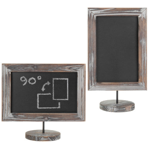 Vertical/Horizontal Torched Wood Chalkboard Sign, Set of 2-MyGift