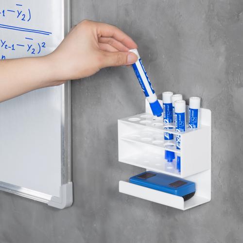 White Acrylic Dry Erase Whiteboard Marker & Eraser Holder Stand – MyGift